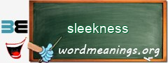 WordMeaning blackboard for sleekness